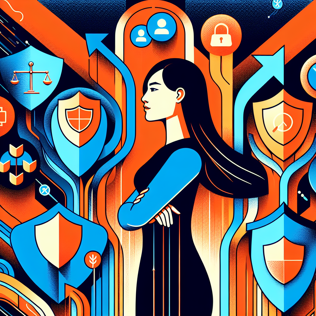 Here's a description for an image to accompany the conclusion section:

A stylized illustration shows a confident Taiwanese woman standing tall, surrounded by protective shields representing online safety measures. Floating icons depict social media platforms, legal scales, and support hotlines. Bold contrasting colors of blue and orange create a dynamic backdrop. Clean lines form a upward arrow, symbolizing empowerment and progress in combating online harassment.