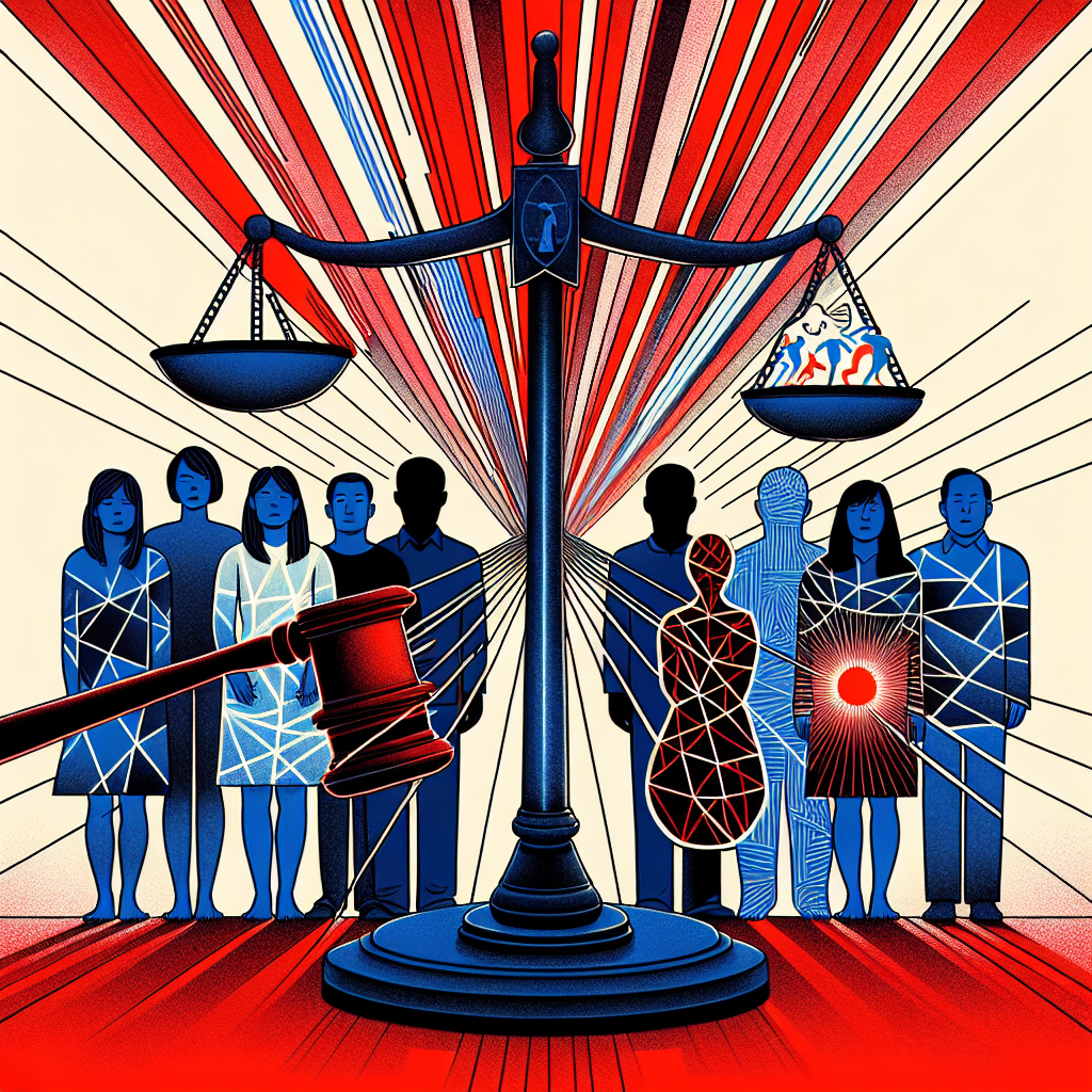 Here's a description for an image to accompany the conclusion section on sexual assault:
A stylized illustration shows a balance scale symbolizing justice, with a gavel on one side and a protective shield on the other. Behind it, silhouettes of diverse Taiwanese figures stand united. Bold red and blue lines intersect, forming a web-like pattern representing the complexity of the issue. A ray of light breaks through, illuminating a path forward, symbolizing hope and progress in addressing sexual assault.