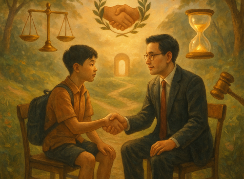 主題：未成年與初犯的緩刑策略 示意图