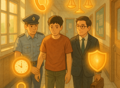 被拘提怎麼辦？立即自保8步驟、應對話術與致電律師時機＋範例話本與權利告知清單、錯誤地雷一次避免，安心應對 示意图